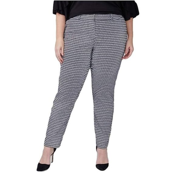 Lane Bryant Womens 28R Black Printed Sexy Stretch - Picture 1 of 8